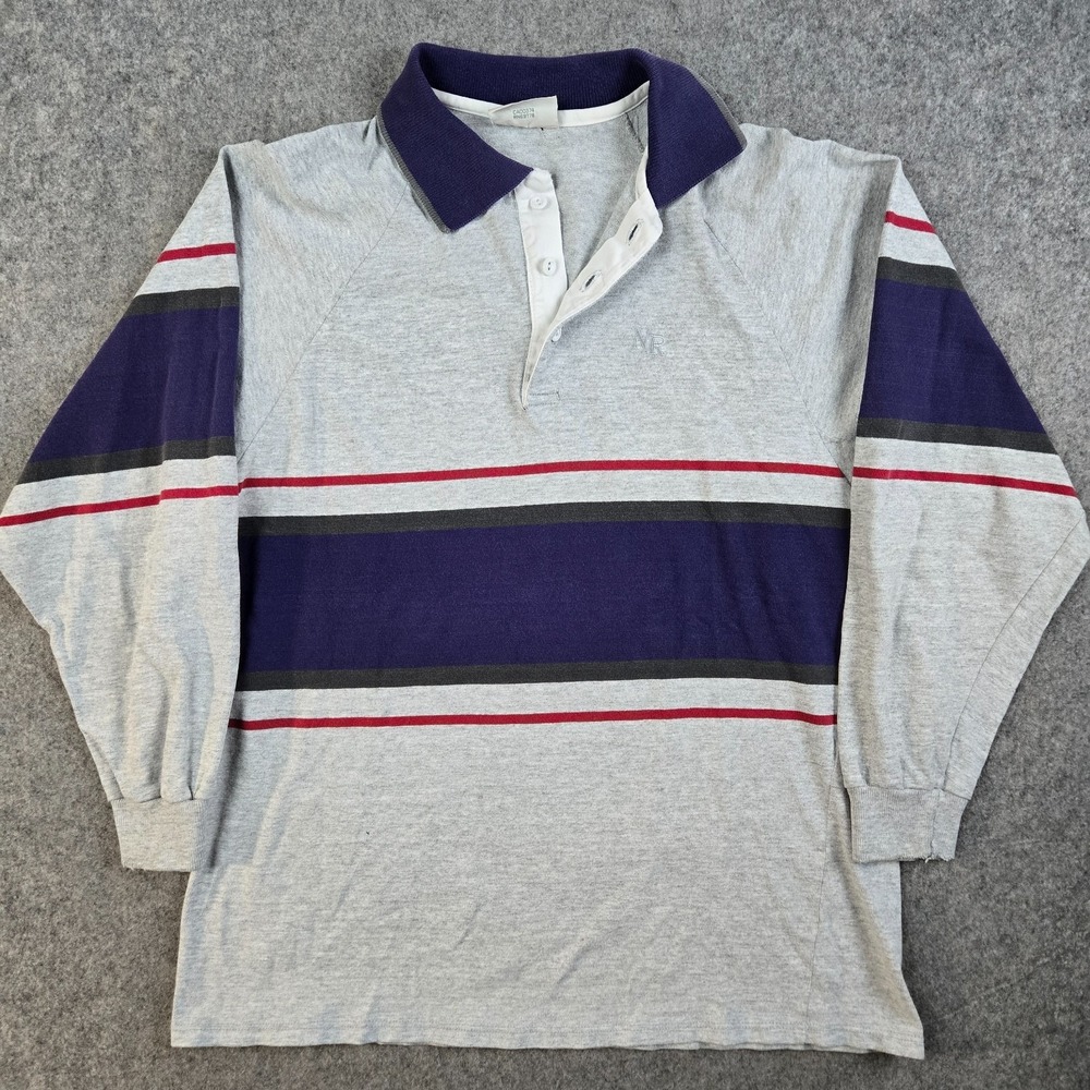 VTG 90s Northern Reflections Rugby Shirt Mens Large‎ Striped Long Sleeve Cotton